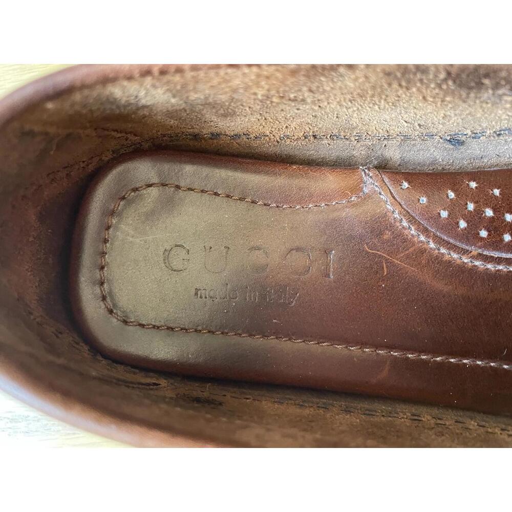 Gucci Brown Horsebit Driving Loafers Size 5.5 Womens Style No. 100 0424B - EUC - Picture 8 of 9